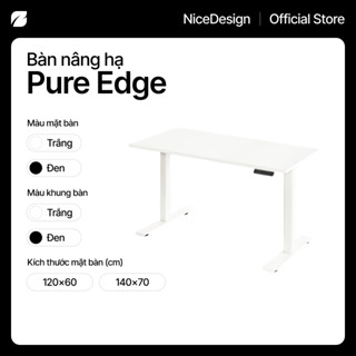 [120/140cm] Bàn nâng hạ Pure Edge by NiceDesign mặt MFC Laminate không viền, 2 động cơ, vận hành mượt mà