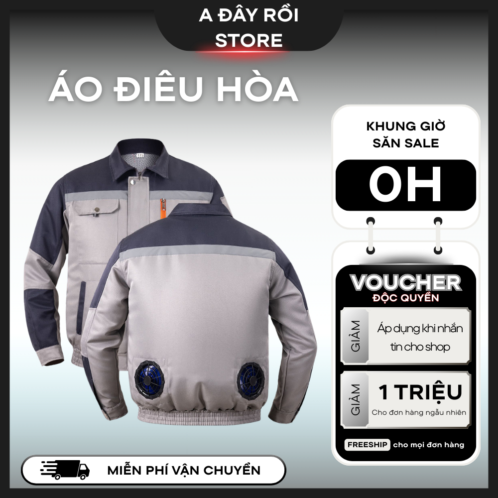 Áo Điều Hòa Nhật Bản SWI/KAW Pin 10-15H Quạt Mát Không Chổi Than, Chống Nắng Nóng, Bảo Hành 12 Tháng