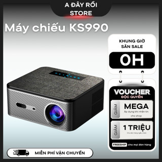 Máy chiếu mini KAW-KS990 điều khiển giọng nói hỗ trợ video 4k, hình chiếu siêu nét, siêu sáng