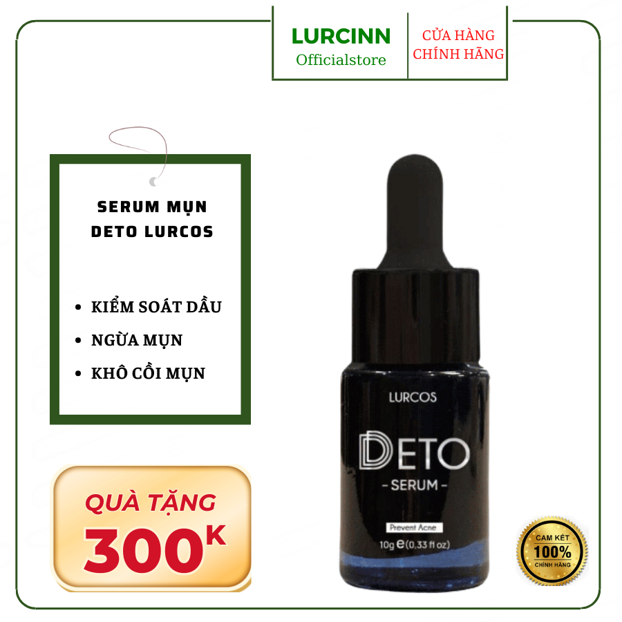  Serum Chăm Sóc Da Mụn Mờ Thâm Lurcinn Deto Lurcos 10m 
