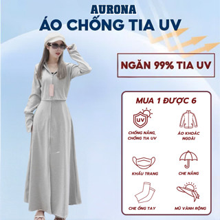 [HÀNG CAO CẤP] Áo chống nắng toàn thân dáng croptop chất cotton Hàn dáng dài kín chân,Áo Chống Nắng Chống Tia Uv 98%