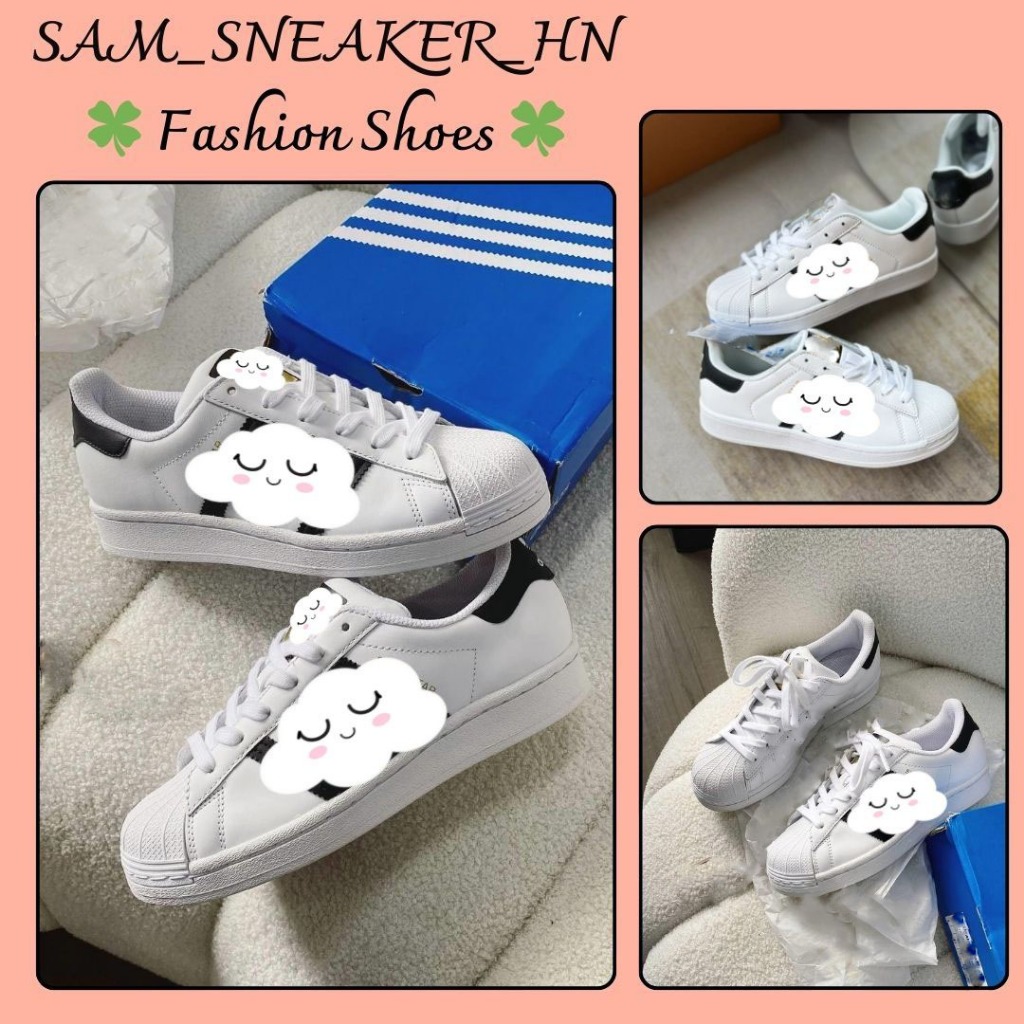 GIày Thể Thao Sò Tem Vàng Cổ Thấp, Giày Sneaker Mũi Sò Tem Vàng Thời Trang Nam Nữ