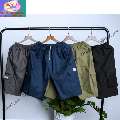 Quần Short Túi Hộp Kaki Lưng Thun