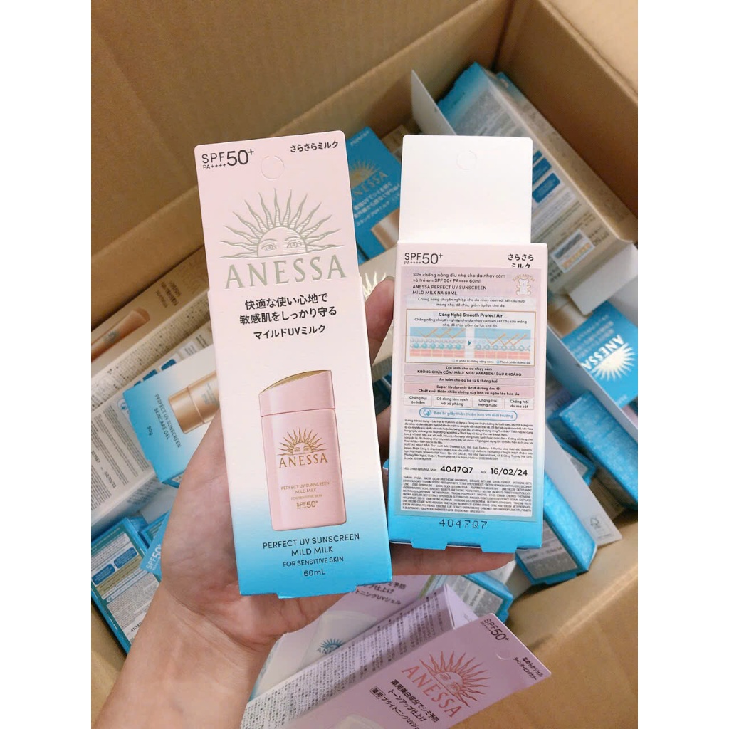 Sữa Chống Nắng Anessa Cho Da Nhạy Cảm UV SPF50+/PA++++ Mild Milk 60ml