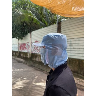 Nón, Mũ lưới trùm đầu thủy sản có khẩu trang trùm tới gáy bảo vệ nguyên đầu không sợ tóc rơi ra ngoài - Bảo hành 12 thán