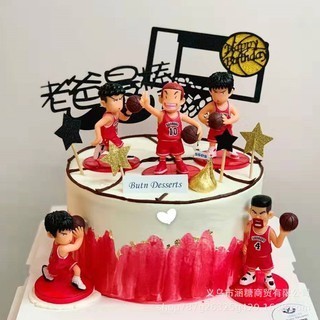 [SIÊU HOT❤️] Bộ bóng rổ Hanamichi tráng trí bánh kem, quà tặng sinh nhật kích thước 9cm