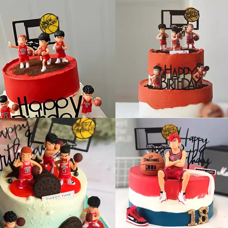 [SIÊU HOT❤️] Bộ bóng rổ Hanamichi tráng trí bánh kem, quà tặng sinh nhật kích thước 9cm