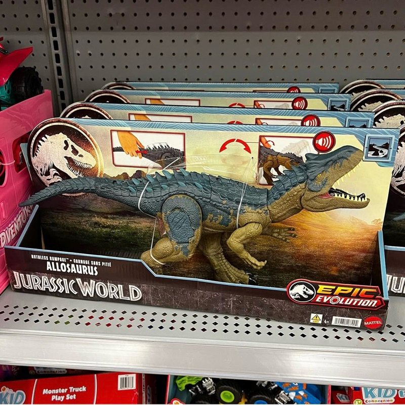 Mattel Jurassic World,Mô hình đồ chơi khủng long ăn thịt Allosaurus,quà tặng sưu tầm cho trẻ em từ 3