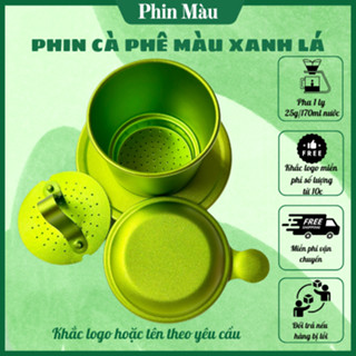 Phin nhôm pha cà phê màu xanh lá,phin cafe anod màu xanh lá khắc tên hoặc logo theo yêu cầu