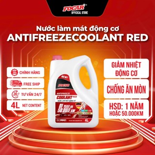 Nước làm mát động cơ ô tô Focar Antifreeze Red 4L, giảm nhiệt nhanh, chống ăn mòn, nguyên liệu Đức