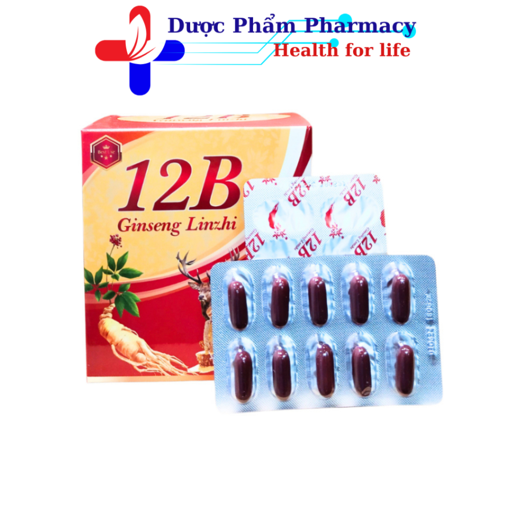 Viên uống 12B Ginseng Linzhi Giúp bổ sung sức khỏe, tăng cường sức đề kháng - Hộp 100 viên