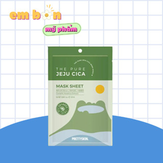 Mặt Nạ Chiết Xuất Rau Má Pretty Skin The Pure Jeju Cica Mask Sheet - Full Hộp 