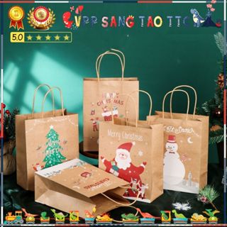   TQ  Túi Giấy Kraft Túi Quà Tote Giáng Sinh Noel Merry Christmas Dễ Thương 23*18*9.5cm 