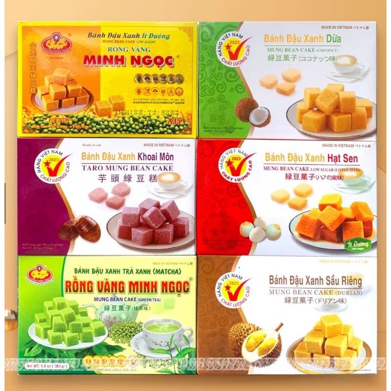 Bánh đậu xanh rồng vàng Minh Ngọc 6 vị 300g- đặc sản Hải Dương