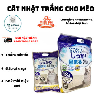   COMBO TẢI 6 TÚI  CÁT NHẬT TRẮNG TẢI 6 TÚI 9L HOẶC 3 TÚI 18L - CÁT VỆ SINH CHO MÈO SIÊU VÓN KHỬ MÙI TỐT 