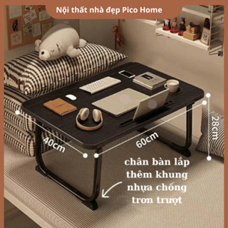  Bàn học gấp gọn để giường 60x40cm bàn laptop mini chân thép chống trượt bàn làm việc sinh viên văn phòng 