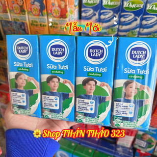  Combo 4 Lốc Sữa Cô Gái Hà Lan Dutch Lady 180ml Có Đường    Dâu   Sôcôla 