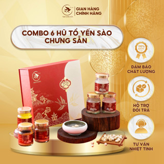 Set 6 Hũ Tổ Yến Chưng Sẵn Nguyên Chất Ngự Cung Yến Quà Tặng mẹ bố Quà Biếu Tết