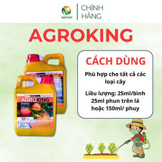 Phân bón hữu cơ AGROKING - Tái tạo phục hồi bộ rễ Bung đọt non Xanh mướt lá Nuôi trái to đẹp - 5 lít