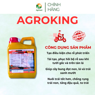 Phân bón hữu cơ AGROKING - Tái tạo phục hồi bộ rễ Bung đọt non Xanh mướt lá Nuôi trái to đẹp - 5 lít