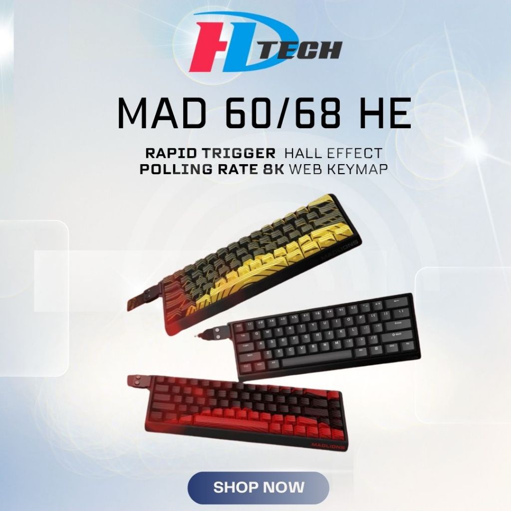 [Siêu sale Hỏa Tốc] Bàn Phím Cơ Gaming MAD60 MAD68 HE | Rapid Trigger | 1000hz | 8000hz | Trục Từ