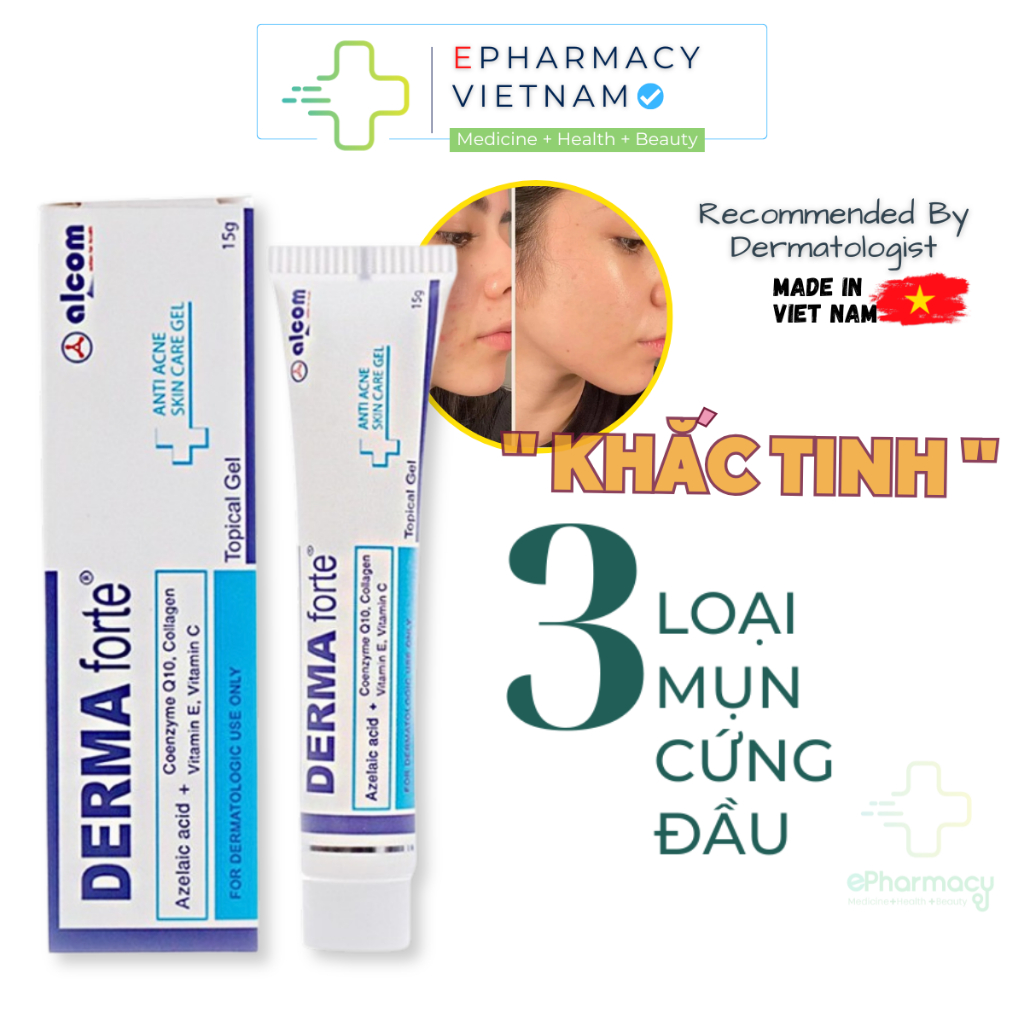 Derma Forte Giảm Mụn - Gel Giảm Mụn, Giảm Thâm Derma Forte 15g