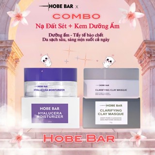 Combo Mặt Nạ Đất Sét + Kem Dưỡng Ẩm 55ml Hobe Bar - Sáng Da, Mềm Mịn, Tẩy Sạch Tế Bào Chết