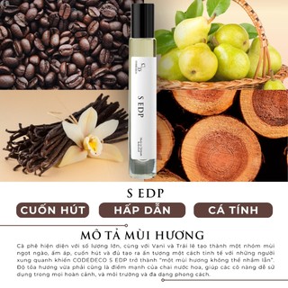 Tinh dầu thơm CODEDECO S EDP 10ml dạng lăn - Cuốn hút, Hấp dẫn, Cá tính