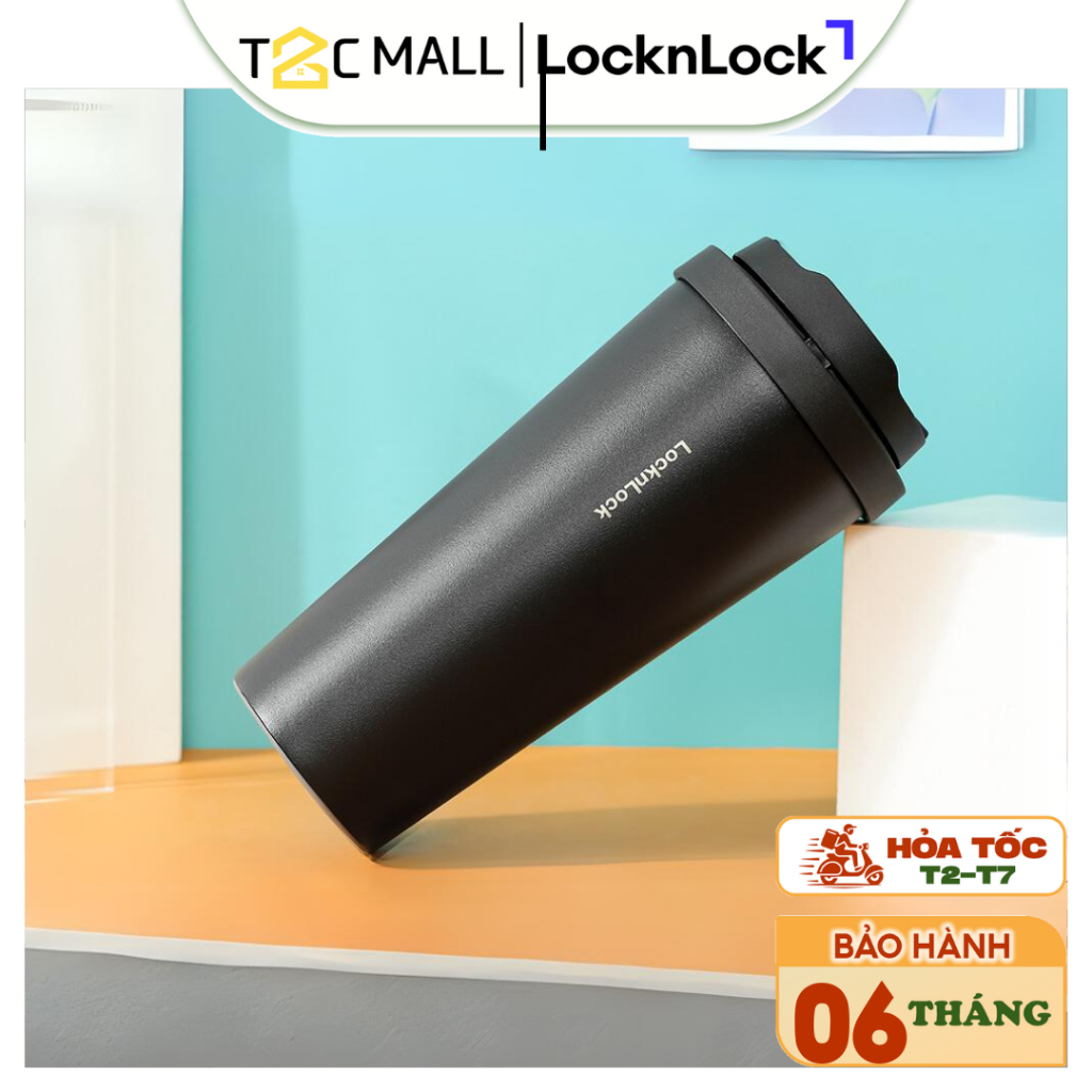 Ly giữ nhiệt LocknLock 550ml Bình Giữ Nhiệt Cao Cấp Chính Hãng Mở Nắp 1 Chạm LHC3249BLK - T2C Mall