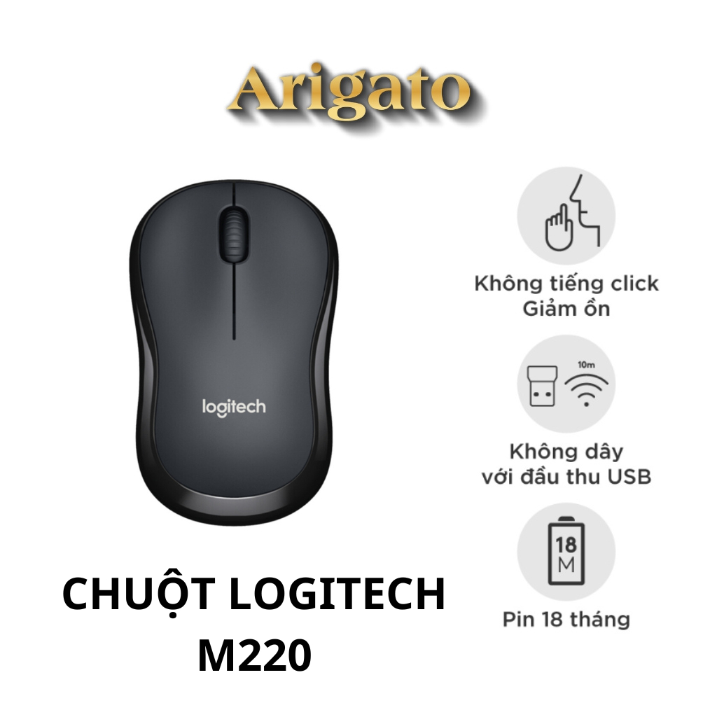 Chuột không dây LogitecK M220 hồng USB - Mouse máy tính văn phòng giá rẻ, siêu nhạy, giảm tiếng ồn
