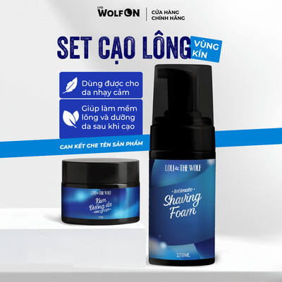 Set Cạo Lông Vùng Kín Tại Nhà Loli & The Wolf On - Bọt Cạo Lông Vùng Kín + Kem Dưỡng Da Vùng Kín Sau Cạo