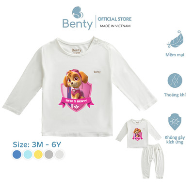 Dài cài vai in hình biệt đội cứu hộ Paw Patrol BENTY chất vải cao cấp co giãn, đồ bộ bé trai bé gái