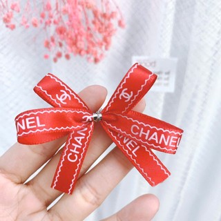 Giá sỉ: Combo 20–100 cái nơ ruy băng, nơ lụa chữ channel, nơ trang trí túi, hộp,giỏ quà siêu xinh,nơ thắt sẵn 6x7cm,good