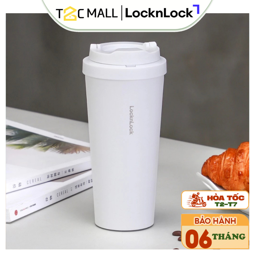 Ly Giữ Nhiệt Locknlock 550ML Bình Giữ Nhiệt Cao Cấp Chính Hãng Mở Nắp 1 Chạm LHC3249WHT - T2C Mall