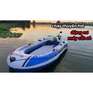 Thuyền hơi thuyền phao xuồng câu cá INTIME 3-4 người lớn dày rộng cao cấp chắc chắn + 6 phụ kiện