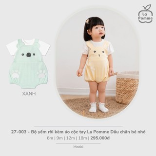 Bộ Yếm Rời Kèm Áo Cộc Tay La Pomme Dấu Chân Bé Nhỏ