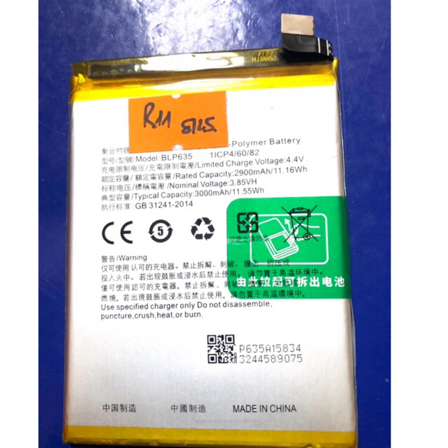 pin oppo r11 zin mã pin blp 635 oppo R11 dl3000mAH cam kết pin r11 nhập mới zin đúng hình ảnh giới t