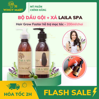  Cặp Dầu Gội Xả Thảo Mộc LAILA SPA Hỗ Trợ Mọc Tóc Hair Grow Faster Shampoo & Conditioner 200ml Thái Lan - Wincy Mart 