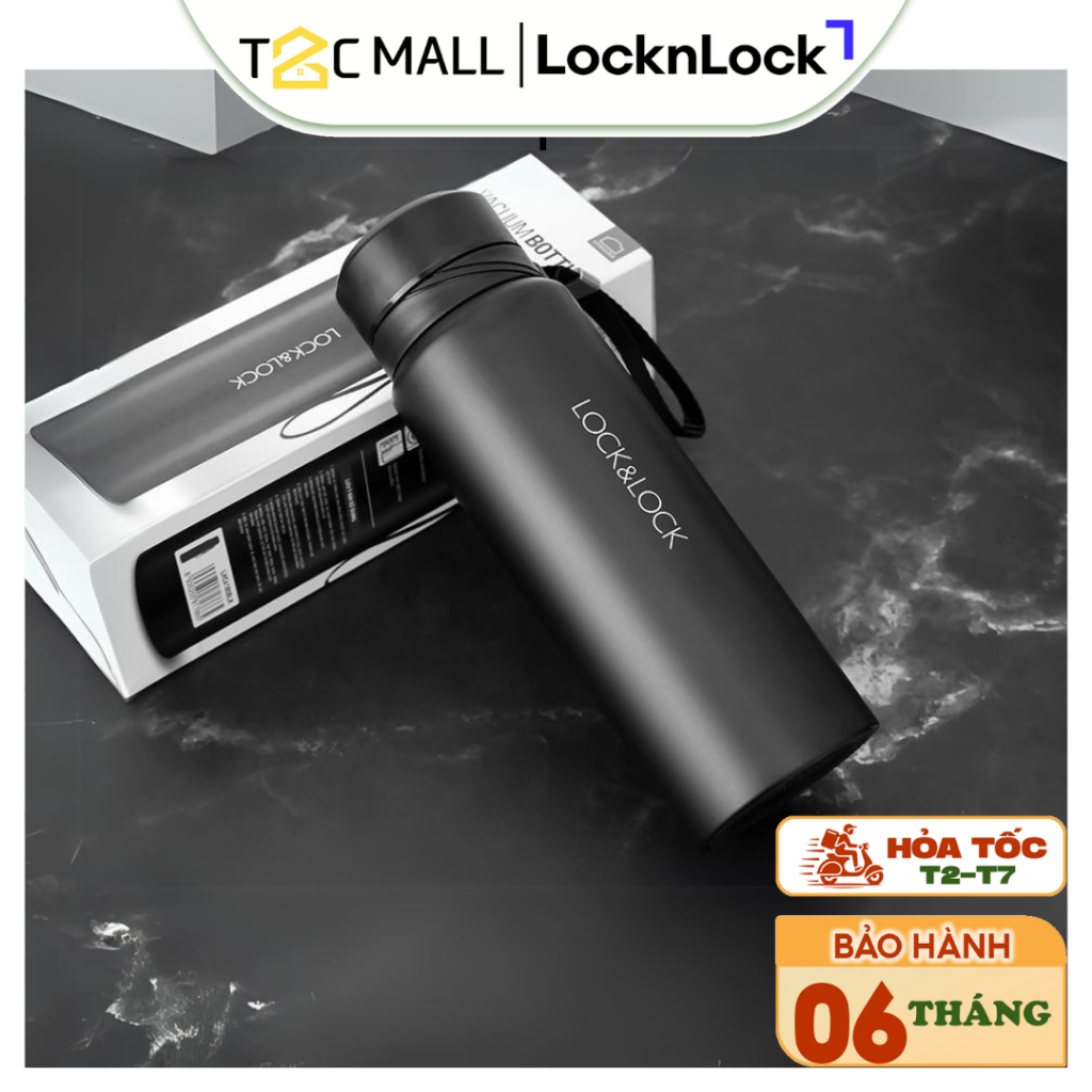 Bình Giữ Nhiệt LocknLock To 800ml Chính Hãng Cao Cấp Có Quai Xách Lọc Nước Trà LHC6180BLK T2C Mall