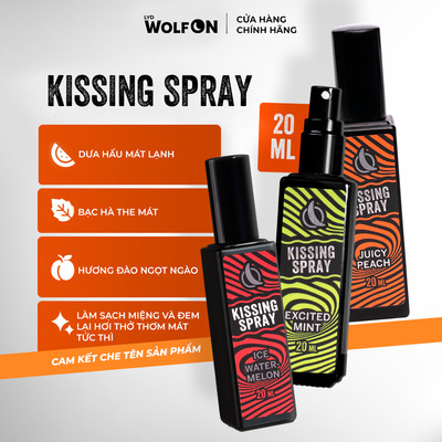 Xịt Thơm Miệng Kissing Spay LYD Wolf ON Hương Trái Cây Bạc Hà Thơm Mát Sảng Khoái Nhỏ Gọn 20ml Gemhome