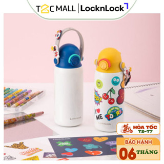 Bình Nước Giữ Nhiệt Cho Bé LocknLock 350ML Cute, Nhỏ Gọn Có Quai Xách Sticker LHC3283 T2C Mall