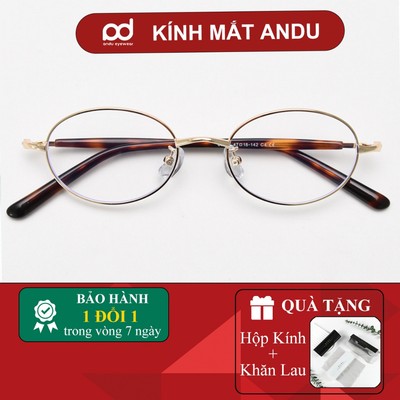 Gọng kính cận thời trang nam nữ ANDU dáng oval phong cách Y2K vintage chống tia UV 00236