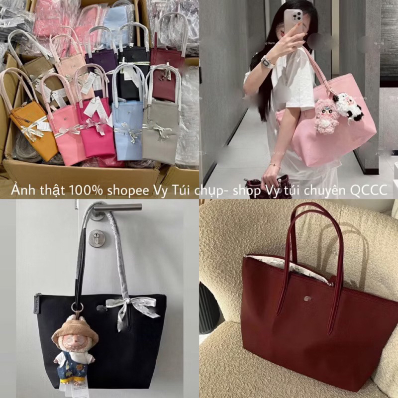 Túi du lịch laacosss-te size 40cm dáng tote chất da mềm chuẩn Q.C đẹp