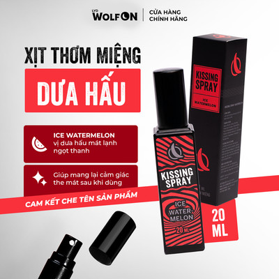 Xịt Thơm Miệng Kissing Spray LYD Wolf ON Hương Ice Watermelon Vị Dưa Hấu Lạnh Ngọt Dịu Sảng Khoái Nhỏ Gọn 20ml