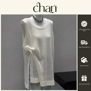Áo lưới ba lỗ xẻ tà mùa hè form rộng phong cách hàn quốc M1015