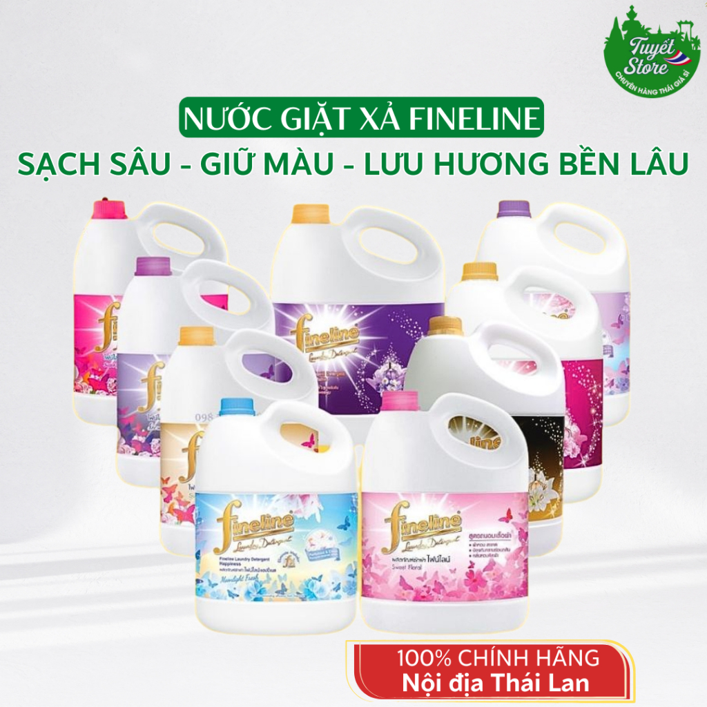 [Hỏa tốc] Nước giặt Fineline Thái Lan 3000ml, Nước Giặt Xả Fineline Thái Lan 3000ml Hương Nước Hoa Lưu Hương Dài Lâu