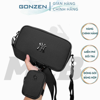 Túi Đeo Chéo Nam MLB Logo NY Chính Hãng, Túi Đeo Chéo Da Chống Nước Nhiều Ngăn Dạng Hộp Hình Chữ Nhật _GONZEN TX03