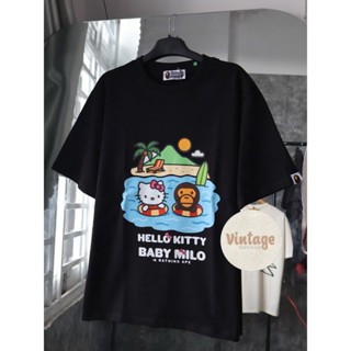 Áo Thun Bape Baby Milo Collab Kitty Vibe Summer Tee Hàng Cao Cấp Form Unisex Đầy Đủ Tem Tag