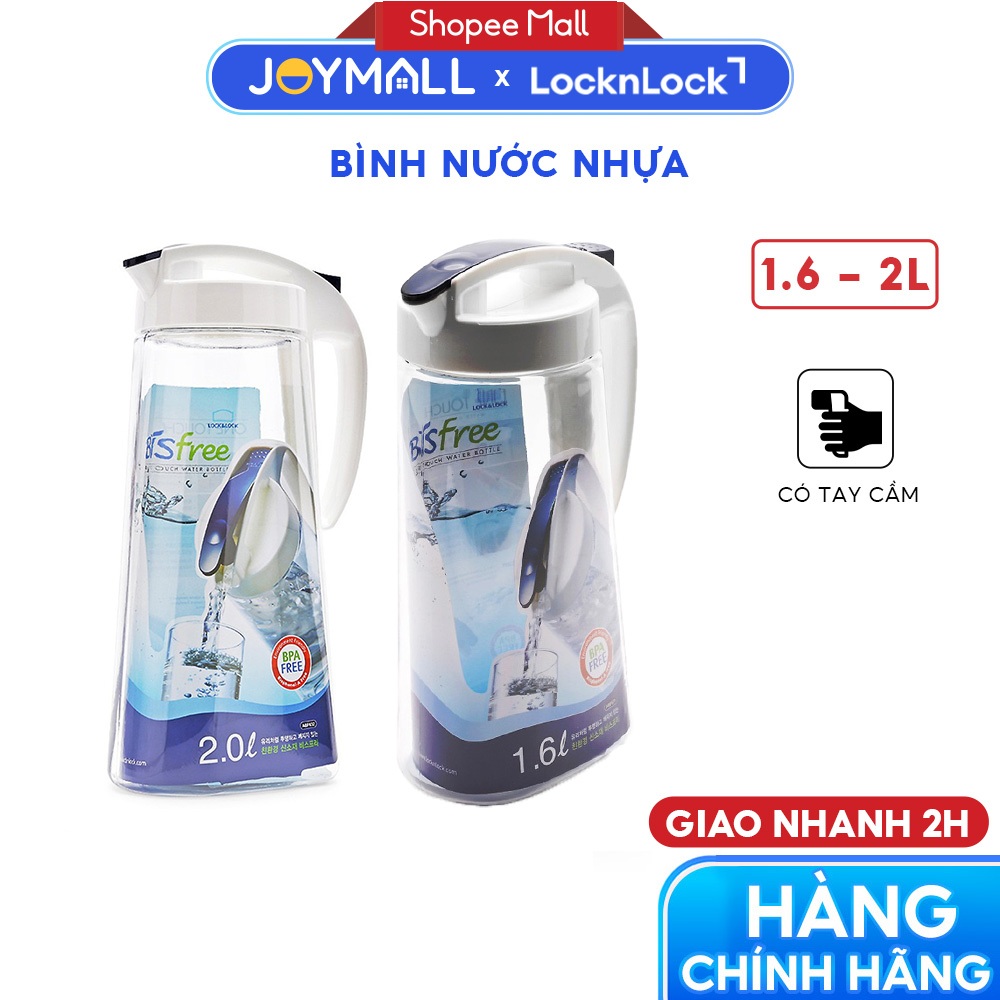 Bình nước nhựa LocknLock One Touch ABF631, ABF632 1.6, 2L, Hàng chính hãng, nhựa PP - JoyMall