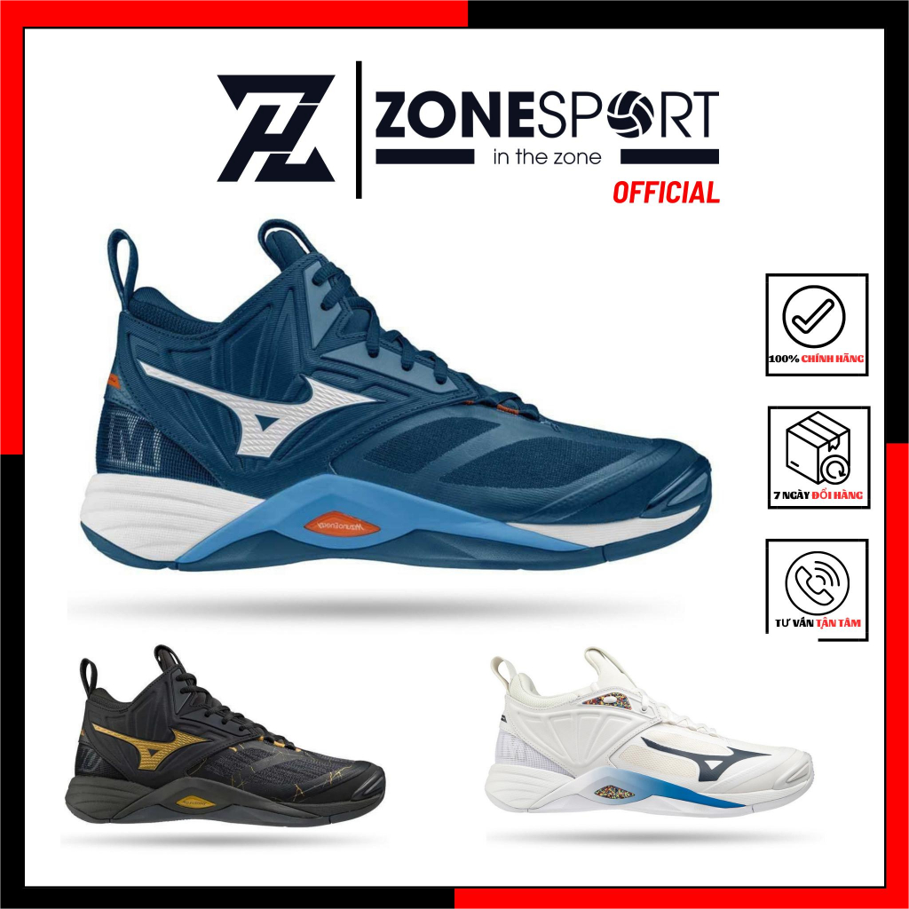 Giày Mizuno Wave Momentum 2 Mid - Giày Bóng Chuyền Cổ Cao đệm êm ái đàn hồi bật nhảy êm